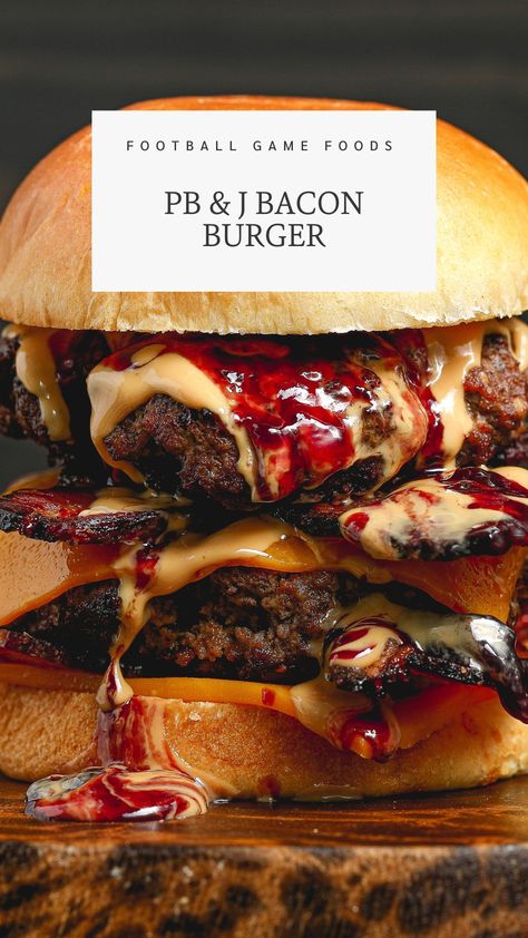 Peanut Butter And Jelly Burger, Unique Burger Recipes Twists, Peanut Butter Burger, Bacon Burger Recipes, The Salty Cooker, Unique Burger Recipes, Bacon Jam Burger, Jalapeno Burger, Recipes Sandwiches