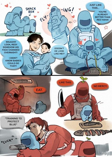 Red Imposter, 4 Panel Life, Single Dad, Gaming Memes, Komik Internet Fenomenleri, Cute Comics, Really Funny Memes, Among Us, Images Gif