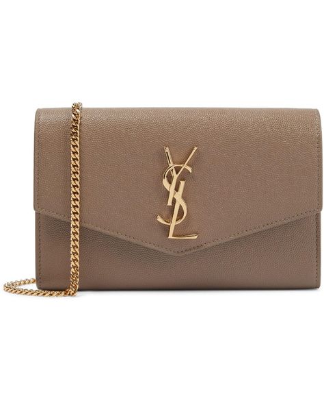 Saint Laurent Uptown Small Leather Clutch Ysl Wallet On Chain, Ysl Wallet, Parisienne Chic, Wallet On Chain, Best Wallet, Dark Beige, Care Card, Saint Laurent Bag, Small Shoulder Bag