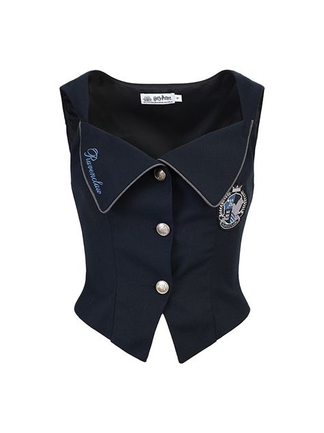 This waistcoat features a unique collaboration with Harry Potter, perfect for adding a touch of magic to your wardrobe. The tailored fit and embroidered badges give it a sophisticated and stylish look, while the front button placket adds a classic touch.  Please note that this product includes only the waistcoat.  Garment Size   	 		 			Size 			S 			M 			L 			XL 		 		 			Full Length 			40 			41 			42 			43 		 		 			Bust 			83 			87 			91 			95 		 		 			Waist 			68 			72 			76 			80 		 		 			Shou Fancy Fits, Mode Turban, Outfits Dress, Embroidered Badges, Fashionista Clothes, Ravenclaw, Affordable Clothes, Skirt Outfits, Preppy Style