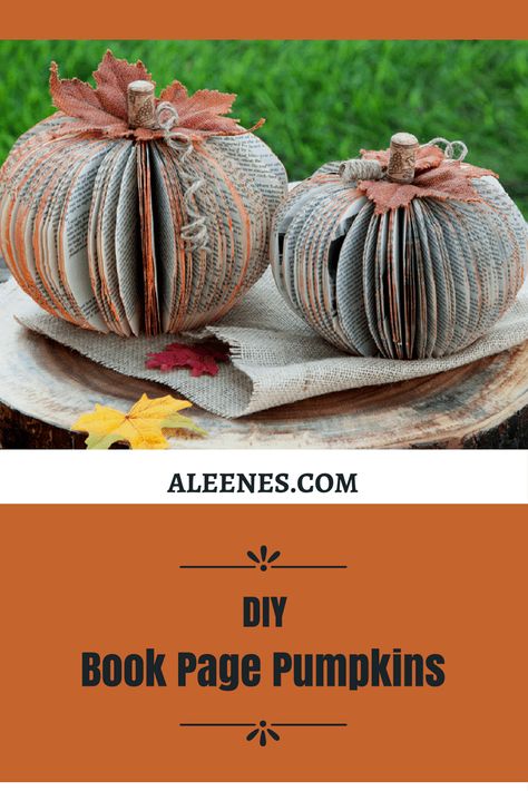 Book Pumpkins, Pumpkin Books, Old Book Crafts, Fall Pumpkin Crafts, Autumn Paper, Book Page Crafts, Quotes Book, Book Page Art, Folded Book Art