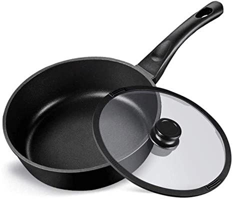 SHYOD Black Saucepan, Deep Bottom, Large Capacity, Non Stick Pan, Two Way Spout, Easy to Clean Skillet Steak, Best Cast Iron Skillet, Deep Pan, Le Creuset Cookware, Crepe Pan, Nonstick Skillet, Induction Hob, Electric Cooktop, Nonstick Cookware