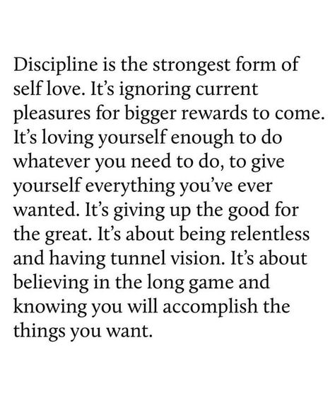 "Discipline is the strongest form of self-love." 🙌🏿 #discipline #selflove #selfcare #visionboard #thursdaythoughts ***Click the link in my profile to explore and shop quality thrifted clothing, shoes, books, and more on my reselling platforms*** Surviving Vs Thriving Quotes, Forms Of Self Love, Discipline Is The Highest Form Of Self Love, Discipline Is The Strongest Form, Self Concept Journal, Discipline Self Love, Self Discipline Quotes, Self Love Reminders, Discipline Quote