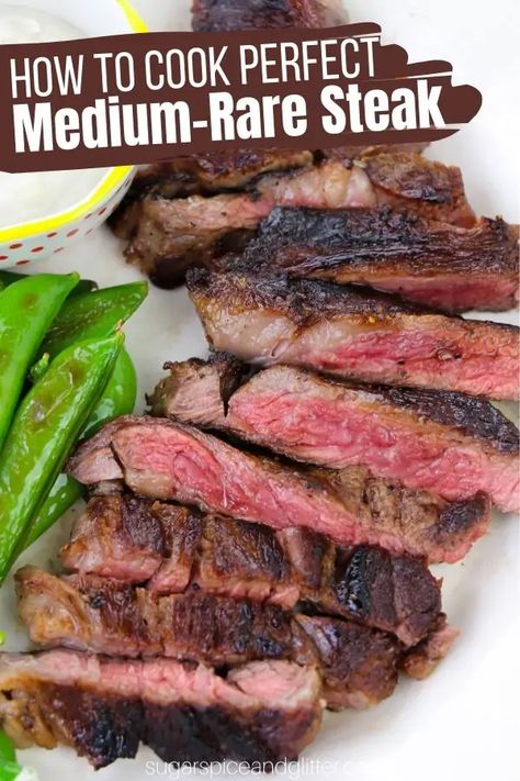 How to Cook the Perfect Medium Rare Steak ⋆ Sugar, Spice and Glitter Steak In Cast Iron Skillet Stove, Medium Rare Ribeye On Stove, Medium Well Steak On Stove, Medium Rare Steak Cast Iron, Medium Rare Steak In Oven, Antipasto Skewer, Cast Iron Steak Oven, Perfect Medium Rare Steak, Steak On Stove