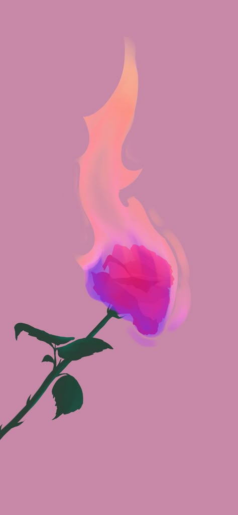 Fire Tattoo Realistic, Rose On Fire Aesthetic, Fire Aesthetic Wallpaper, Rose On Fire Tattoo, Pink Baddie Aesthetic Wallpaper, On Fire Tattoo, Wallpaper Trippy, Rose On Fire, Wallpaper Cantik Iphone