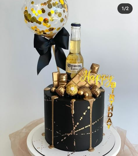 Mens 23rd Birthday Cake, 23 Men Birthday Ideas, Cakes For 24th Birthday Men, Cakes 40th Birthday For Men, Men’s Birthday Party Food Ideas, Drink Cake Ideas For Men, Cake Theme For Men, 29th Birthday For Him Cake, 40 Year Old Cake For Men