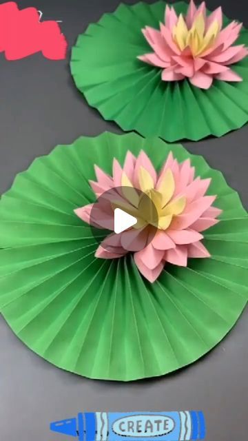 How To Make Paper Lotus Flower, Lotus Flower Craft, Lotus Craft, Diy Craft Flowers, Paper Lily, Paper Lotus, Craft Flowers, Diy Water, Instagram Diy