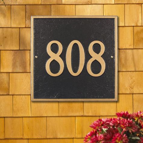 Whitehall Square 1-line Wall Plaque | Hayneedle Metal Address Sign, Decorative Plaques, Garden Plaques, House Number Plaque, Address Plaque, Premium Bedding, House Number, Address Sign, Wall Plaque