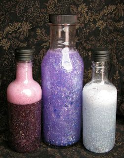 POTIONSMITH: Glittered Potions Potion Bottle Diy, Calming Jar, How To Make Glitter, Mini Liquor Bottles, Halloween Potion Bottles, Skull Crafts, Glitter Bottle, Glitter Pictures, Halloween Potions