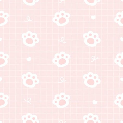 Lindo gato patas huella sin fisuras de f... | Premium Vector #Freepik #vector #patron #gato #papel-pintado #lindo Wallpapers Rosa, Paw Background, Paw Wallpaper, Kawaii Background, Cat Background, 패턴 배경화면, Cute Pastel Wallpaper, Soft Wallpaper, Art Manga