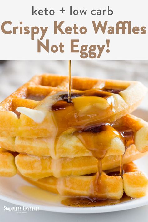 Coconut Flour Chaffles Keto, Keto Waffles Almond Flour, Easy Keto Waffles, Chaffle Recipe Keto Easy, Best Keto Waffles, Keto Brood, Double Recipe, Crispy Waffles, Keto Waffles