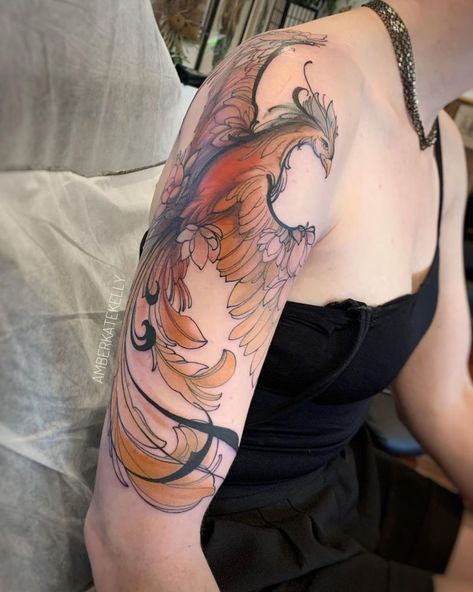 Watercolor Phoenix Tattoo, Phoenix Back Tattoo, Japanese Phoenix Tattoo, Rising Phoenix Tattoo, Fenix Tattoo, Books Tattoo, Phoenix Tattoo Feminine, Small Phoenix Tattoos, Phoenix Tattoos