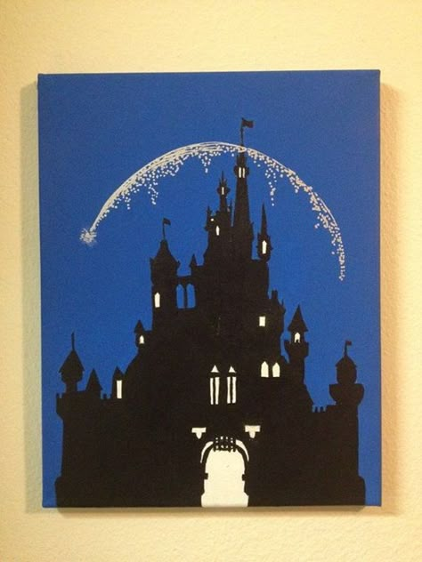 40 Pictures of Cool Disney Painting Ideas - Page 2 of 2 - Hobby Lesson Disney Painting Ideas, Disney Art Diy, Disney Castle Silhouette, Disney Canvas Paintings, Disney Painting, Cool Disney, Disney Canvas Art, Disney Canvas, Disney Paintings