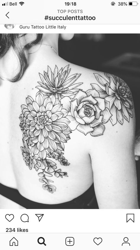 Succulent Sleeve Tattoos For Women, Succulent And Flower Tattoo, Black And White Succulent Tattoo, Succulent Shoulder Tattoo, Succulent Tattoos For Women, Succulent Sleeve Tattoo, Black Floral Tattoo, Succulent Tattoos, Succulent Tattoo Ideas