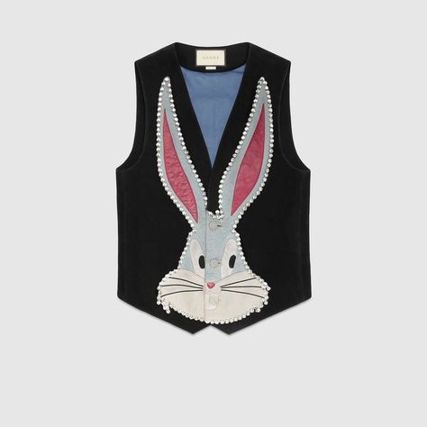 Childhood Memories Cartoon, Vest With Patches, Gucci Leather Jacket, Designer Leather Jackets, Leather Skirts, Suede Vest, Bugs Bunny, Stage Outfits, Leather Jackets Women