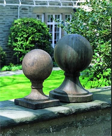 These versatile sculptures for the garden can be placed atop a column, post, wall or in the middle of a garden. Yard Statues, Outdoor Columns, Stone Garden Statues, Campania International, French Limestone, Brick Fence, Concrete Statues, Lawn Ornaments, Modern Fence