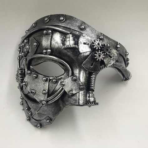 Steampunk Phantom Masquerade Half Face Mask – Go Steampunk Punk Costume Halloween, Phantom Masquerade, Phantom Mask, Punk Costume, Mask Ball, Action Figures Anime, Kostuum Halloween, Opera Mask, Masque Halloween