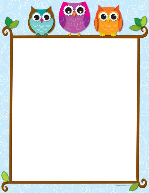 +Owl+Border+Paper Owl Theme Classroom, Owl Classroom, Border Templates, School Frame, Teachers Aide, Owl Theme, Computer Paper, Colorful Owls, Borders And Frames