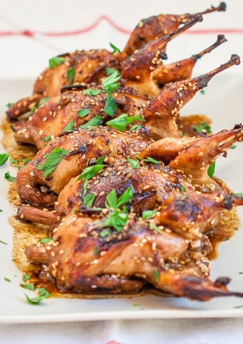 Quale Bird Recipes, Quail Legs Recipe, Baked Quail Recipes, Roast Quail Recipes, Roasted Quail, Quail Recipes, Game Hens, Honey Bbq Sauce, Jo Cooks