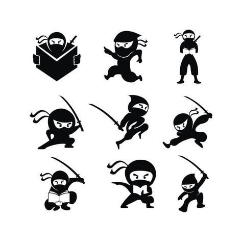 Ninja Pose, Ninja Tattoo, Fighter Character, Ninja Illustration, Ninja Logo, Ninja Samurai, Japan Logo, Graffiti Artwork, Character Cartoon