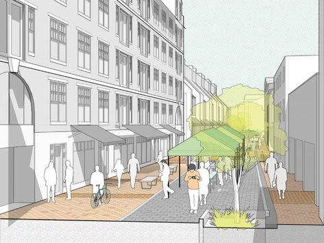 Pedestrian Street Design, Urban Planning Masterplan, City Urban Planning, Urban Planning Concept, Urban Planning Design, Streetscape Design, Urban Design Diagram, Urban Analysis, Urban Design Graphics