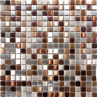 Copper Mosaic Tile, Mosaic Tile Backsplash Kitchen, Trendy Kitchen Backsplash, Mosaic Tile Kitchen, Copper Mosaic, Copper Tiles, Beadboard Backsplash, Back Splashes, Stainless Backsplash