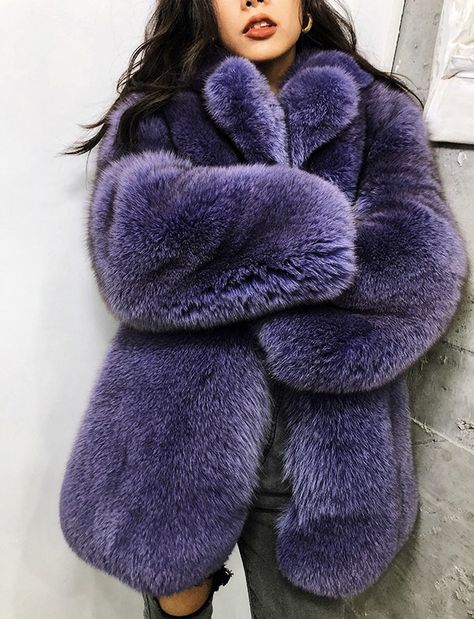 Fur Jacket Women, Coat Collar, Purple Stuff, Fox Fur Jacket, Collar Fashion, Saints Row, Fabulous Furs, Purple Reign, Purple Love