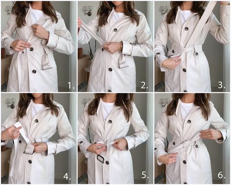 Sydne Style shows how to tie a trench coat in 6 easy steps copy. Click for deets! Tie A Trench Coat Belt, How To Tie A Belt, Trench Coat Belt, Coat Belt, Springtime In Paris, Black And Khaki, Los Angeles Fashion, Los Angeles Style, Great Lengths