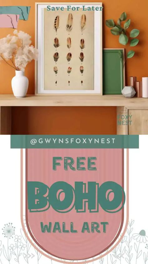 boho wall art printables free Diy Mid Century Wall Art, Boho Printables, Diy Mid Century, Boho Artwork, Feather Wall Decor, Autumn Wall Art, Boho Style Decor, Mid Century Wall Art, Free Printable Wall Art