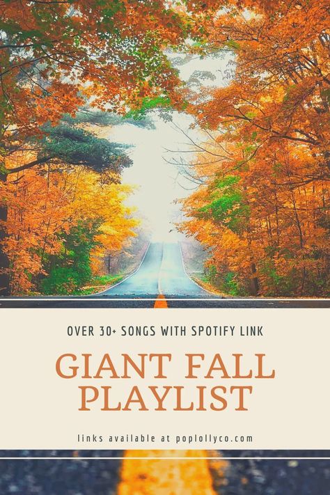 Ultimate Fall Playlist with spotify link and free printable | Poplolly co #fallplaylist #spotify #fallmusic Cozy Fall Playlist, Fall Songs For Instagram Story, Fall Music Aesthetic, Fall Playlist Songs, Fall Songs Playlist, Fall Music Playlist, Autumn Songs, Vibes Songs, Autumn Playlist