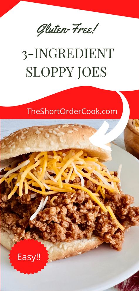 3 Ingredient Sloppy Joes, Gluten Free Sloppy Joe Recipe, Gluten Free Sloppy Joes, Best Sloppy Joe Recipe, Homemade Sloppy Joe Sauce, Sloppy Joe Recipe Easy, Loose Meat Sandwiches, Gluten Free Sauces, Sloppy Joe Sauce