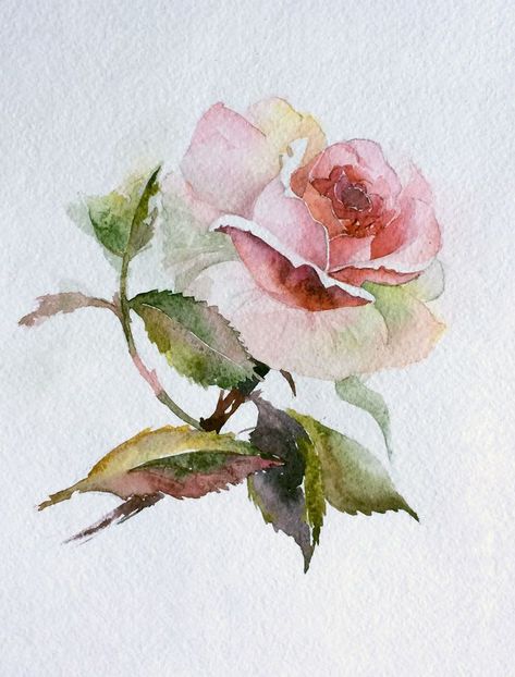 Pin by Laural Anderson on Watercolor Inspiration in 2022 | Watercolor flower art, Floral watercolor paintings, Flower art painting Watercolour Flowers Painting, Watercolour Roses, Arte Aesthetic, Seni Pastel, Roses Watercolor, Rose Watercolor, Watercolor Flowers Tutorial, Floral Watercolor Paintings, Watercolor Paintings For Beginners