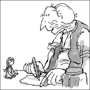 “I’m not sure I quite know what that means,” Sophie said.

“Meanings is not important,” said the BFG. “I can’t be right all the time. Quite often I is left instead of right.” Quentin Blake Illustrations, Big Friendly Giant, Matilda Roald Dahl, The Bfg, Roald Dahl Books, Quentin Blake, Continuous Line Drawing, Roald Dahl, Famous Books