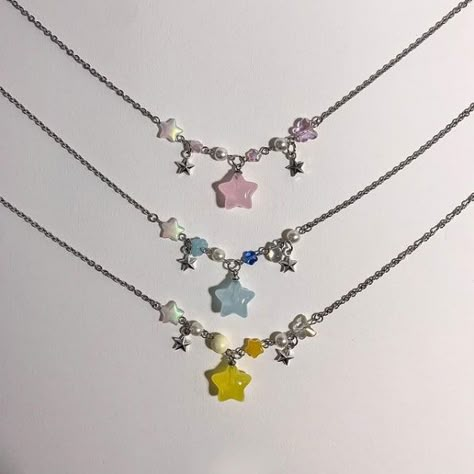 Lovely star exquisite beaded pendant necklace, kawaii, creative gift