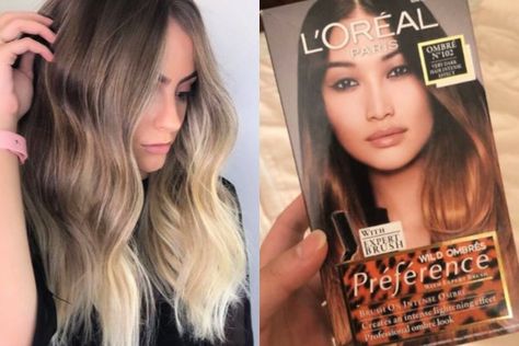 Here's how to do ombre hair at home to make dark roots look trendy. Diy Ombre Hair At Home, Subtle Ombre Hair, Home Hair Dye Tips, Ombre Hair At Home, Diy Ombre Hair, How To Do Ombre, How To Dye Hair At Home, Hair Dye Tips, Box Dye