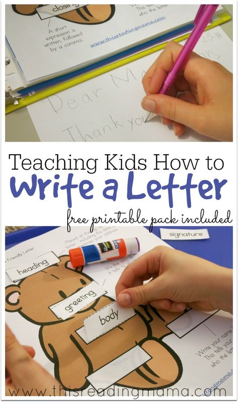 Teaching Kids How to Write a Letter {free printable pack}| This Reading Mama How To Write A Letter, Letter Free Printable, Letter Writing For Kids, Teaching Kids To Write, Teaching Kids Letters, Kids Letters, Friendly Letter Writing, Letter Writing Template, Writing Printables