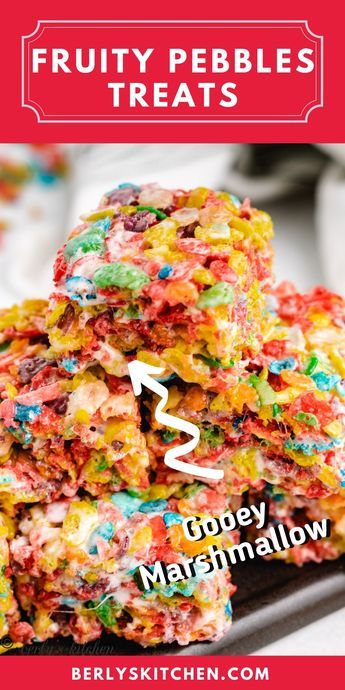 Fruity Pebbles Rice Crispy Treats Recipe, Fruity Pepples, Fruity Pebble Bars, Fruity Pebbles Rice Crispy Treats, Fruity Pebbles Treats, Crispy Treats Recipe, Rice Crispy Treats Recipe, Fruity Pebbles Cereal, Pebbles Cereal