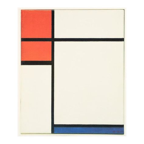 A stunning full-color print after painting "Composition" by Piet Mondrian. Published by New French Editions in France in 1991. Printed on one side. Attached to a board of heavy paper. Information regarding the original artwork is printed on the board below the print, in French. Copy on back. Excellent condition - never framed.  Overall 9.5"W x 12.9"H Image 7.9"W x 9.55"H Piet Mondrian Artwork, Mondrian Painting, Piet Mondrian Painting, Mondrian Composition, Painting Composition, Bauhaus Art, House Things, Piet Mondrian, Color Print