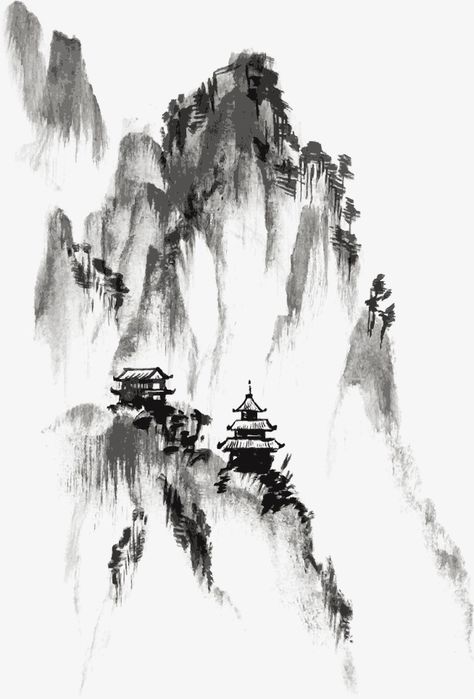 Ink,Ink,Chinese painting,mountain,tree,tower Mountain Png, Japanese Ink Painting, Sumi E Painting, Ink Wash Painting, Chinese Landscape Painting, Chinese Art Painting, Chinese Brush Painting, Asian Painting, Tinta China