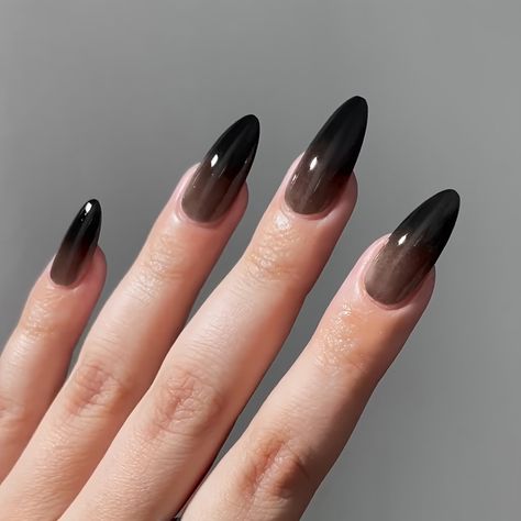 Faster shipping. Better service Black Aura Nails, Gel Nails Black, Japanese Gel Nails, Vampy Nails, Black Aura, Black Almond Nails, Aura Nails, Elegant Nail Designs, Manicure Diy