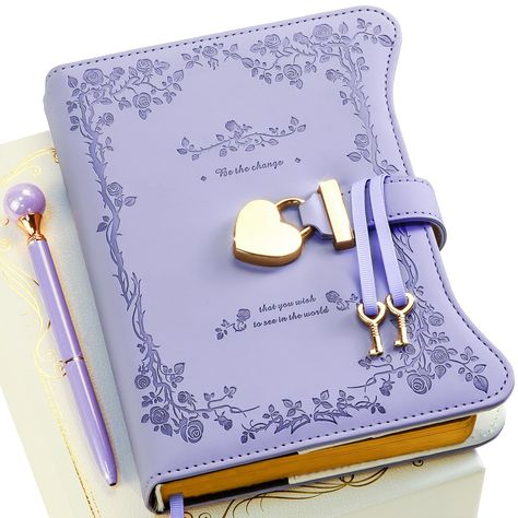 PRICES MAY VARY. Rose Garden Designed Hardcover Diary Journal - Embracing a heart, the rose garden diary with lock exudes a sense of tranquility and beauty, allowing you to freely write your deepest secrets and emotional expressions. This diary journal is perfect as a writing journal, daily notebook, sketch notebook, travel diary journal, dream journal for women, etc Exquisite Present Box - Combining the rose garden with a heart lock, this cute journal notebook with gift box makes for a thoughtf Journals To Buy, Self Care Notebook, Gothic Office, Aesthetic Diary, Sketch Notebook, Popsicle Stick Crafts House, Purple Diary, Journal With Lock, Diary With Lock