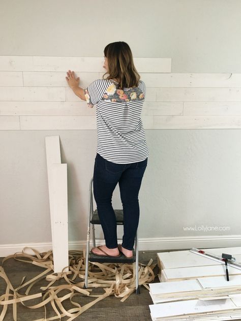 Shiplap Foyer, Peel And Stick Shiplap, Reclaimed Wood Walls, Goodnight Friends, Do It Yourself Decoration, Wood Walls, Reclaimed Wood Projects, Farmhouse Remodel, Wallpaper Accent Wall