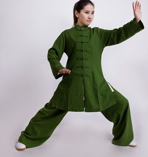 Long Chinese Traditional Mandarin Martial Arts Tai Chi Kung Fu Gong Fu Competition Championship Jacket Suits Uniforms for Men Women Children Tai Chi Clothing, Extraordinary Clothes, Martial Arts Clothing, Art Outfit, Chi Kung, Tai Chi Chuan, Martial Arts Women, Wing Chun, Chinese Traditional