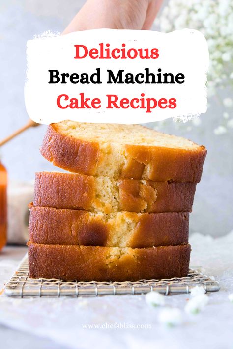 25+ Deliciously Easy Bread Machine Cake Recipes to Try Today – ChefsBliss Bread Machine Recipes With Sweetened Condensed Milk, Breadmaker Cake Recipes, Cake In A Bread Machine, Bread Machine Cake Mix Recipes, Jam Recipes For Bread Machine, Bread Machine Cornbread, Russell Hobbs Bread Maker Recipes, Bread Machine Egg Bread, Bread Maker Cake Recipes