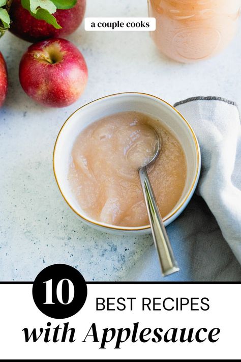 Apple Puree Cake Recipe, Apple Puree Recipe Desserts, Recipes With Applesauce, Applesauce Recipes, Apple Puree, A Couple Cooks, Applesauce Muffins, Blueberry Breakfast Cake, Soft Gingerbread Cookies