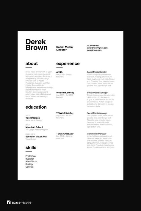 Stand out from the crowd with our sleek and professional resume templates. Perfectly designed to showcase your strengths and skills, this template is sure to make a lasting impression on potential employers. Minimalist Resume Design, Resume Models, Invoice Layout, Creative Cvs, Cv Inspiration, Cv Design Template, Invoice Design Template, Resume Layout, Minimalist Resume