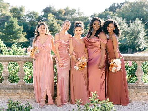 Shades Of Pink Dresses, Modern Chateau, Wedding Palettes, Samantha Wedding, Wedding Parties Colors, Dusty Rose Bridesmaid Dresses, Bridesmaids Dress Inspiration, Rose Bridesmaid Dresses, Pink Bridesmaid Dresses