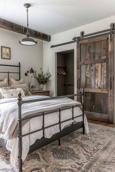 12 Rustic Farmhouse Bedroom Designs You Have To See! - My Decor Inspo Adult Room Ideas, Japandi Bedroom Interior Design, Light Academia Bedroom, Rustic Farmhouse Bedroom, Farmhouse Bedrooms, Japandi Living, Rustic Bedroom Decor, Bedroom Bliss, Farmhouse Kitchen Design