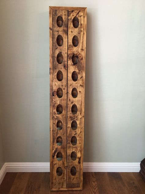 "PLEASE NOTE  This item is not in stock. I will build your order for you personally. Please go to my main shop page for the shipping time frame. Thanks, Mark You will fall in love with this 20 bottle French champagne riddling rack!  It's warm, rustic look will add an attractive flair to your home.  What a wonderful way to store all your keepsake and favorite bottles of wine.  Bottle openings are authentically elongated.  Sides of rack are neatly framed with tight mitered corners to give a finish Homemade Wine Rack, Riddling Rack, House Updates, Tuscan Inspired, Succulent Wall, Springfield Mo, Concrete Design, Wine Time, Wine Racks