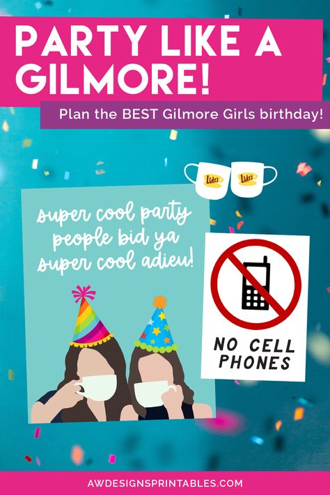 Gilmore Girls First Birthday Party, Gilmore Girls Watch Party, Gilmore Girl Party Ideas, Gilmore Girls Birthday Cake, Gilmore Girls Theme Party, Gilmore Girls Themed Birthday Party, Gilmore Girls Party Food, Gilmore Girls Party Decorations, Gilmore Girls Party Ideas